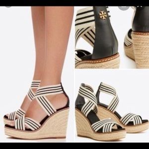 ToryBurch Frieda Striped Espadrille Wedge 🤩🤩